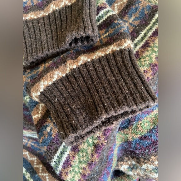 Fair Isle Style V-Neck sweater by St.John’s Bay - Cotton Blend Sz. Large - Picture 4 of 6